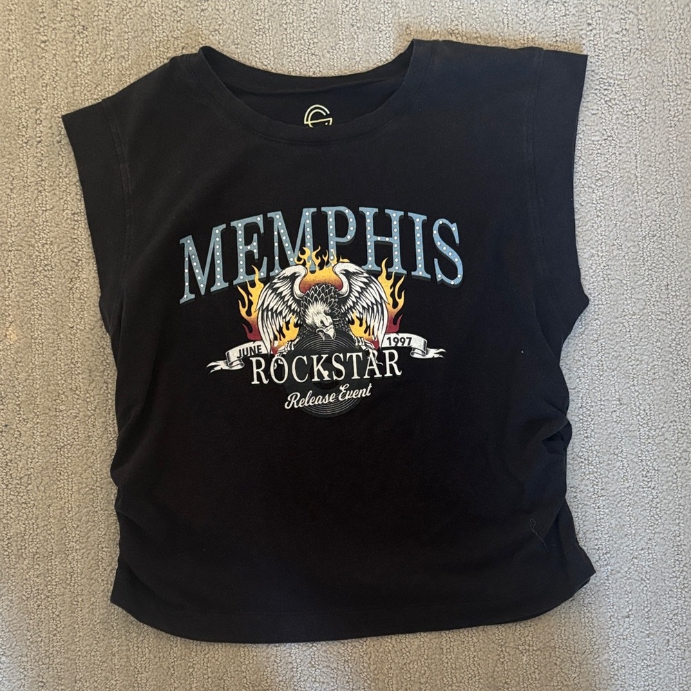 Women's Black Memphis Rockstar Crop Top